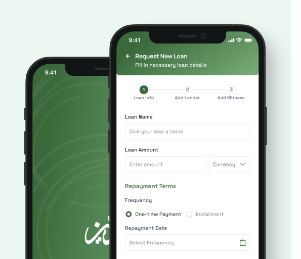 DAYN dashboard with loan request